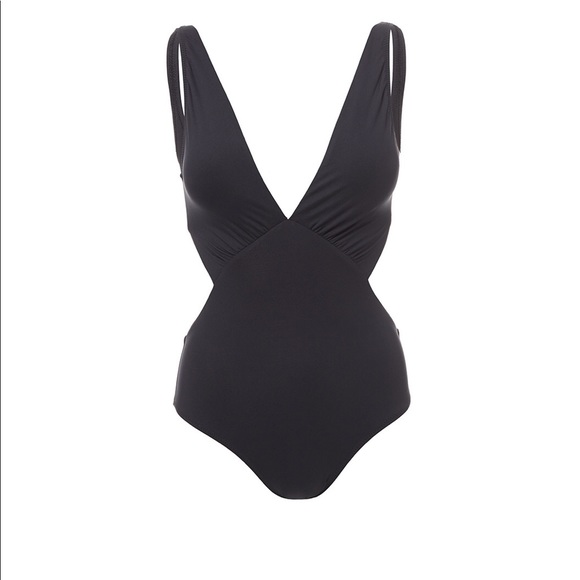 DELMAR BLACK V-NECK CUT OUT SWIMSUIT - Picture 4 of 4
